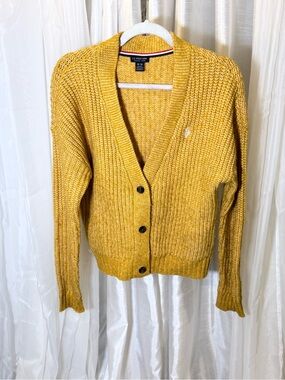 U.S. Polo Assn. Mustard Yellow Knit Button-Up Cardigan